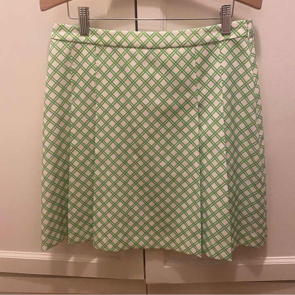 Tory Burch Sport Printed Tech Twill Pleated Golf Skirt Size M